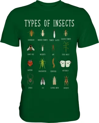 Produktbild von Insektenarten Entomologie Insekten T-Shirt – Bottle Green / L
