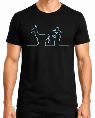 Produktbild von La Linea Balum Strichmännchen Esel Cartoon Osvaldo Cavandoli Herren T-Shirt, Schwarz, M