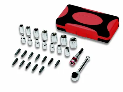 Produktbild von Cimco 113154 - Steckschlüssel-Satz - 1/4 Zoll - Metrisch - 14 Kopf/Köpfe - 4,4.5,5,5.5,6,7,8,9,10,11,12,13,14 mm - Chrom-Vanadium-Stahl