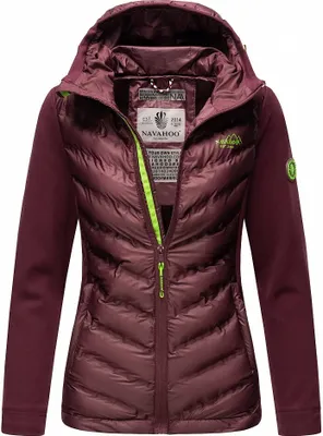 Produktbild von Navahoo Damen Jacke Frühlings Outdoor Übergangs Stepp Windbreaker Nimm Mich Mit Aubergine Gr. 36 - S