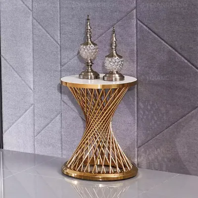 Image de Table basse ronde Table d'appoint Designer Table de salon Acier inoxydable