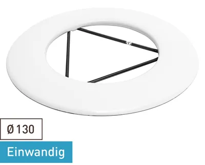 Produktbild von Raik Rauchrohr / Ofenrohr Emaille 130mm - Wandrosette mit Feder Weiß