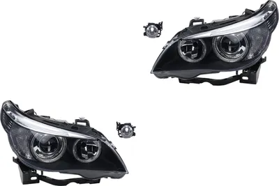 Immagine prodotto di Kit fari compatibile con BMW Serie 5 (E60 E61) dal 01/05 al 03/07, con tecnologia Xenon D2S e lampadine H7, inclusi i fendinebbia. Codici: 63177897187, 7897187, 63177897188, 7897188, 63127160193, 63127160193. Johns