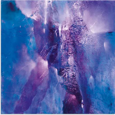 Produktbild von ARTland Wandbild Alu für Innen & Outdoor Abstrakte Komposition violett, blau Größe: 40x40 cm