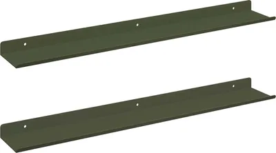 Produktbild von Schwebendes Regal 2 pcs Olive Grün 60 x 8,5 x 2,5 cm Stahl