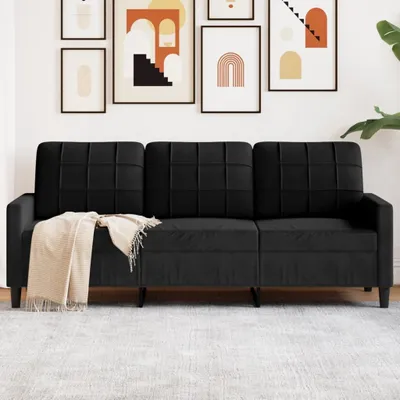 Produktbild von ZMH 3-Sitzer-Sofa Schwarz 180 cm Samt