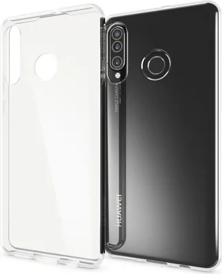 A clear phone case is shown next to a Huawei P30 Lite phone.