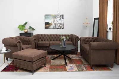 Obrázok produktu pre Čalúnenie sedadla pohovky Chesterfield 321 stolička sedacia súprava pohovky pohovka podnožka