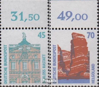 Produktbild von Briefmarken BRD (BR.Deutschland) 1990 Mi 1468OR-1469OR Oberrandstück (kompl.Ausg.) postfrisch Sehenswürdigkeiten