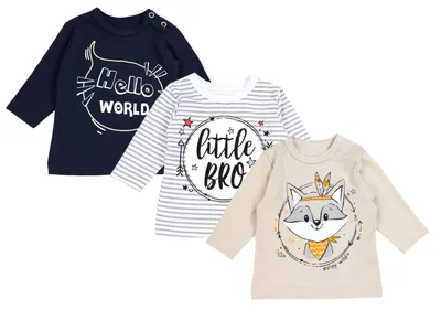 Produktbild von TupTam Uni Baby Langarmshirt mit Spruch Aufdruck 3er Set, Farbe: Junge 2, Größe: 86
