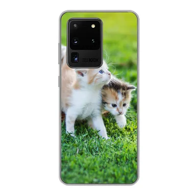 Produktbild von MuchoWow® Handyhülle Schutzhülle Hülle für Samsung Galaxy S20 Ultra Kätzchen - Katze - Korb - Mädchen - Kinder - Jungen - Kinder Silikon Softcase Handy Hülle - Karteninhaber