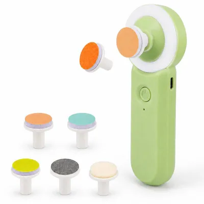 Produktbild von Elektrischer Baby‑Nagelfeiler, Aufladbarer Nagelpfleger mit LED‑Licht, 6 Schleifköpfen, 2 Geschwindigkeitsstufen für Säuglinge und Kinder