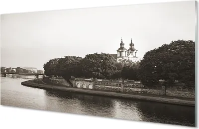 Produktbild von Glasbilder 140x70 Wandkunst Krakow Flussbrücke
