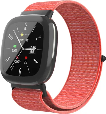 Produktbild von Strap-it Fitbit Versa 4 Nylon Armband (Orange)