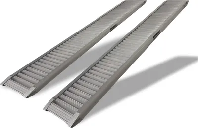 Produktbild von TRUTZHOLM 2 x Schwerlastrampe 200 cm Traglast 2000kg Alu grau Verlade Rampe Verladerampen