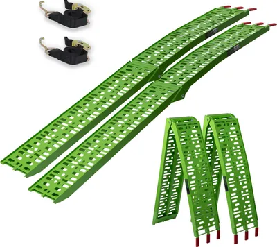 Produktbild von TRUTZHOLM 2 x Auffahrrampe klappbar 228 cm Traglast 680 kg Alu grün gelocht Rampen Motorradrampen