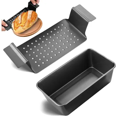 Produktbild von Brotbackform Holzofen Steingutform Toastbrot Kastenform Brot zum Backen 25*14.5*7.5CM Kohlenstoffstahl Mit Gitterabbau Backblech Kastenform