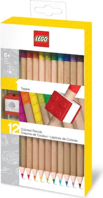 Produktbild von LEGO® Buntstifte mit Topper - 12 verschiedene Farben