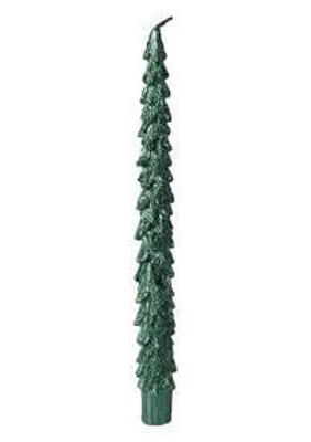 Obrázok produktu pre Sada 2 sviečok s trblietkami, zelená, 25 cm, KSD