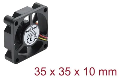 Obrázok produktu pre DeLOCK 67616, Ventilátor, 3,5 cm, 11000 ot/min, 10,8 m³/h, Čierna