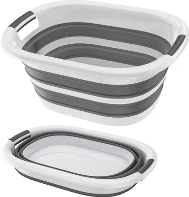 Cesto Pieghevole Per Biancheria 45L Hugger | Grigio E Bianco, Risparmio Spazio - Foto 6