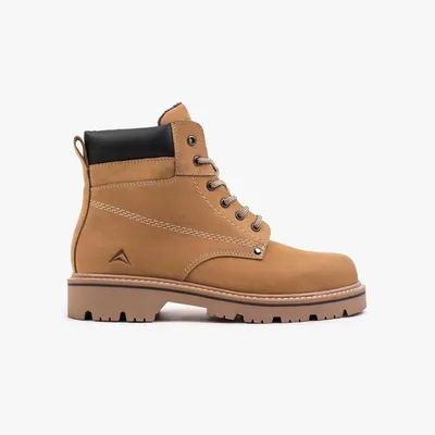 Immagine prodotto di Stivali da uomo Nordland, modello "Thunder", in pelle scamosciata color grano, trattata con cera