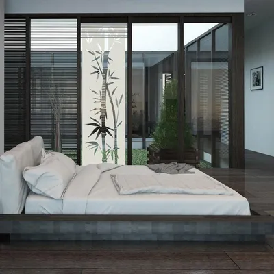 Produktbild von Sichtschutzfolie – Exotischer Bambus – Selbstklebende Fensterfolie für Fenster und Duschtüren – 125 x 35 cm