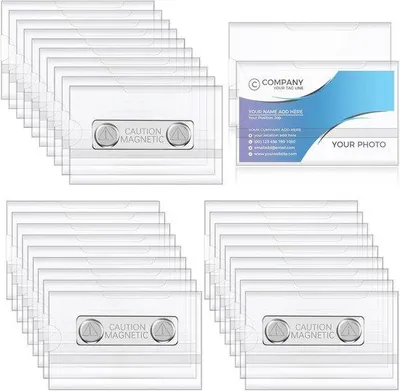 Immagine prodotto di Portabadge magnetici - Set da 30 pezzi - Dimensioni: 8,9 x 5,6 cm - Ideali per conferenze, scuole e uffici