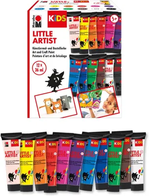 Produktbild von KiDS Little Artist, Mal- und Bastelset, 12 x 36 ml, vegan, trocknet schnell, für Kinder ab 3 Jahren