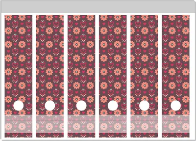 Produktbild von Wallario Ordnerrücken Sticker, selbstklebend für breite Ordner, 6 Stück, Motiv Muster mit Blumen und Herzen