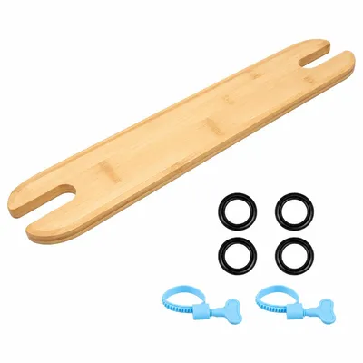 Produktbild von Kinder Fußstütze Hochstuhl aus Bambus, natürliche Holz Fußablage, stabil, sicher und höhenverstellbar für Babys