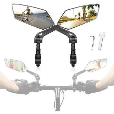 Produktbild von 2er-Set Fahrrad-Rückspiegel 360° verstellbar, für 20–24 mm Lenker, geeignet für E-Bikes, Mountainbikes und Kinderfahrräder