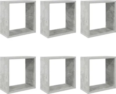 Produktbild von vidaXL Würfelregale 6 Stk. Betongrau 30x15x30 cm