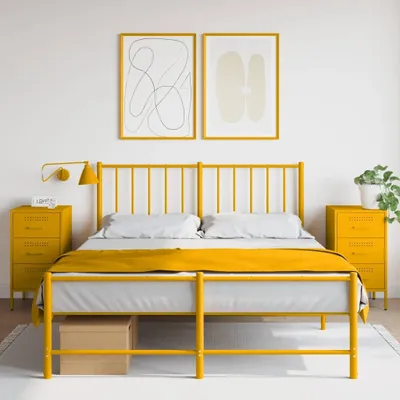 Obrázek produktu pro vidaXL Noční stolky 2 ks hořčicově žluté 36x39x68 cm ocelové