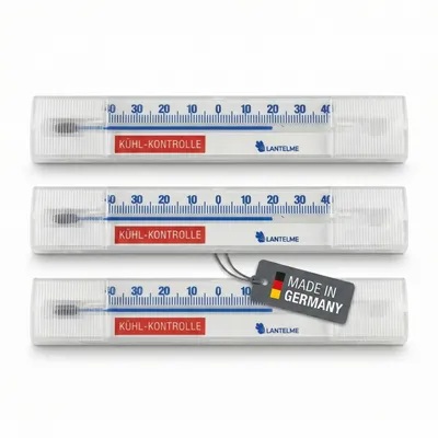 Produktbild von 3 Stück Kühlschrankthermometer Set Waagrecht Selbstklebend Temperatur + - 40°C Analog Thermometer Gefrierschrank  Kühlschrank Kühltheke Gefriertruhe