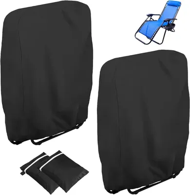 Produktbild von Klappstuhl Schutzhülle 2 Stück, Oxford Stoff, Winddicht, UV-Schutz, Schwarz