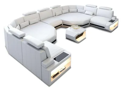 Produktbild von XXL Wohnlandschaft Asti U-Form in Leder