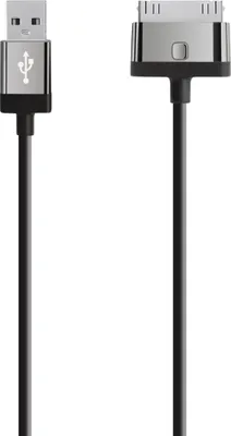 Produktbild von Belkin MIXIT ChargeSync, 2m, Schwarz, USB A, Apple 30-pin, 2 m, Männlich, Männlich