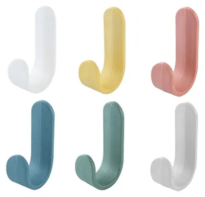 Produktbild von 6 bunte, selbstklebende Haken, selbstklebende Haken, bunte Kleiderhaken für Kinder, selbstklebende Handtuchhaken, Handtuchhaken, Kleiderhaken ohne Bohren für Küche, Bad und Büro