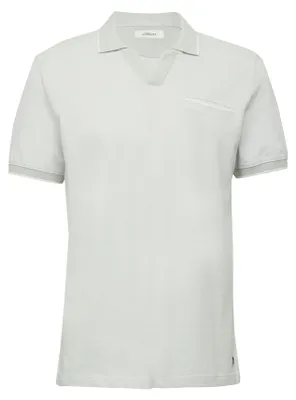Produktbild von s.Oliver Polo-Shirt Piqué Regular-Fit zweifarbig mit Brusttasche und seitlichen Schlitzen