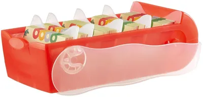 Produktbild von HAN Lernkarteibox CROCO, einfach Vokabeln lernen mit 5-Fächer-Lernsystem, DIN A8 Karteikasten für 500 Karten, inkl. 5 Stützplatten + 100 Lernkarten, Karteibox, Lernbox, 998-617, transluzent/rot