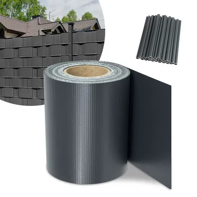 Produktbild von Yakimz Sichtschutzstreifen Verschiedene Doppelstabmatten PVC Zaun Folie Gartenzaun Reflexionsarm mit Clips 70m x 19cm Anthrazit