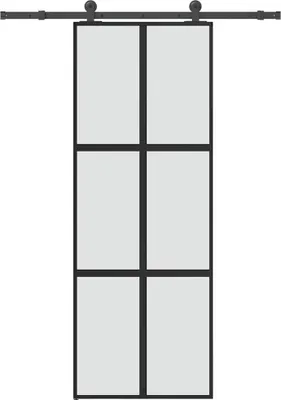 Obrázok produktu pre Posuvné dvere s kovaním 76x205 cm tvrdené sklo a hliník úzke