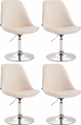 Image de CLP Lot de 4 chaises de salle à manger Maverick similicuir pivotantes et réglables en continu,marron blanc