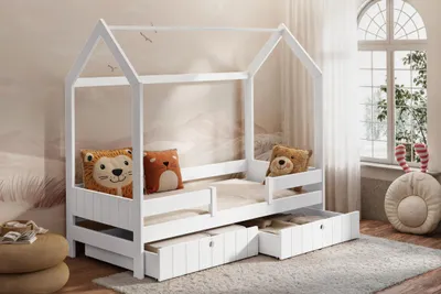 Obrázok produktu pre Detská domčeková posteľ 80x180 ALGA - biela