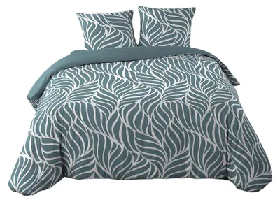 Produktbild von Bettwäsche-Set aus Baumwolle mit Blättermotiv, 240 x 220 cm