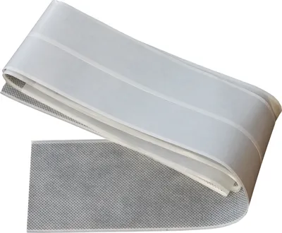 A white sealing tape for shower drains is shown on a white background.