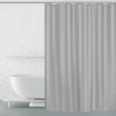 Immagine prodotto di Tenda da doccia impermeabile, 180x200 cm, lavabile, ad asciugatura rapida, in poliestere, color grigio chiaro, con 12 anelli