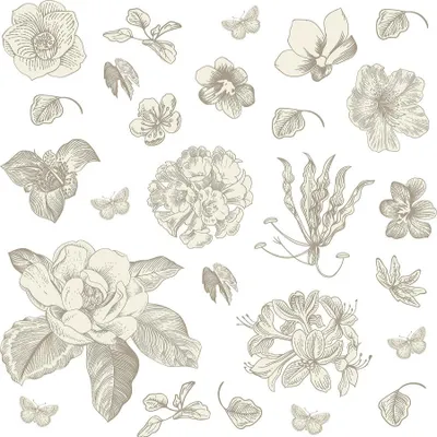Produktbild von AG Design Wandstickers Grafische Blumen, 30 x 30 cm