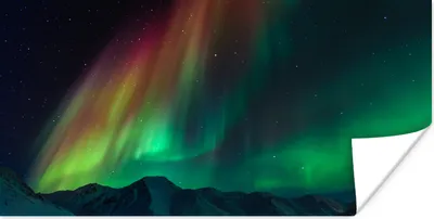 Produktbild von MuchoWow® Poster Regenbogen - Aurora - Sternenhimmel 160x80 cm - Foto Poster